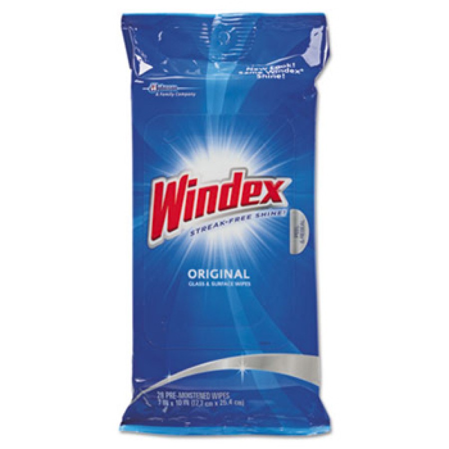 Windex - Windex  Glass & Surface  Wet Wipe Cloth,   28 ct. wipes -12 per pack, CLOTH, 7 X 10 Wipes